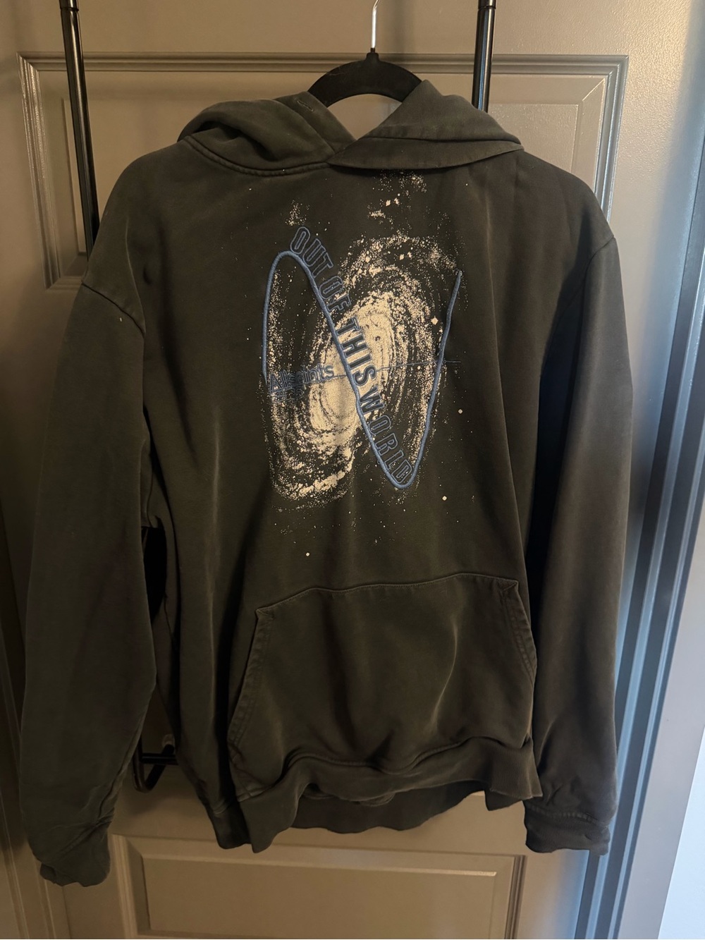 All Saints Dark Green Graphic Crewneck Hoodie